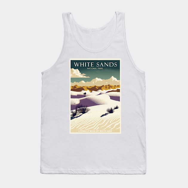 White Sands National Park Travel Poster Tank Top by GreenMary Design